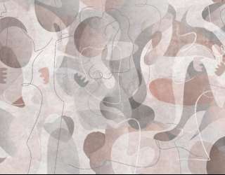 Фотошпалери Геометричні силуети червоні 34386