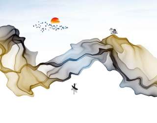 Фотошпалери птиці і абстрактний візерунок 29232