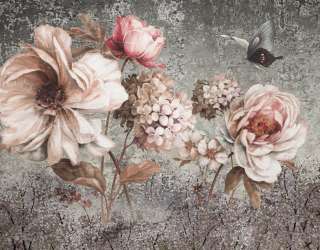 Фотошпалери Вінтажні коричневі квіти 28972
