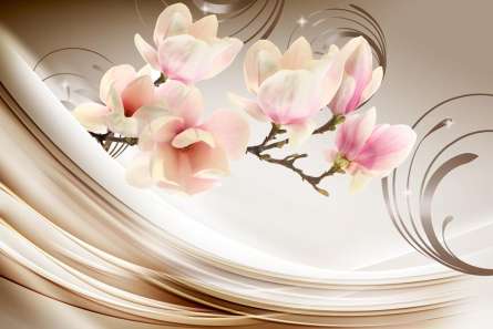 Фотошпалери Магнолія на атласі Фотошпалери Магнолія на атласі