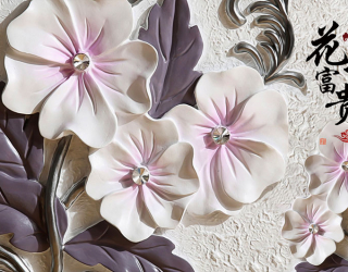 Фотошпалери Барельєфні керамічні квіти 22915