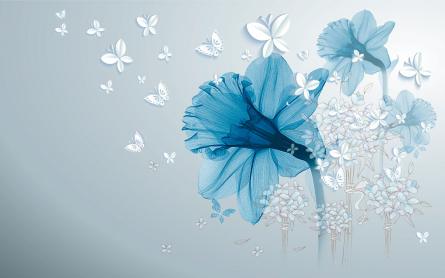 Фотообои Синий абстрактный цветок
