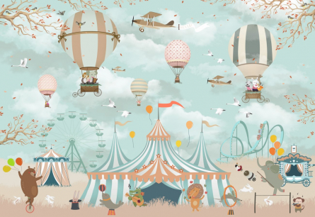 Фотообои воздушные шары над куполом цирка