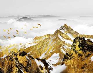 Фотошпалери золоті гори 32468