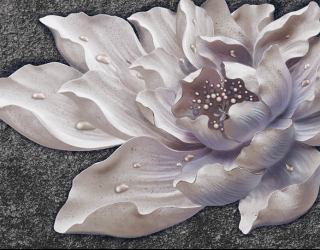 Фотообои Керамический цветок барельеф 22441