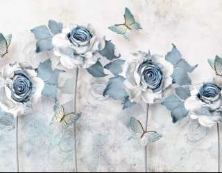 Фотошпалери 3D Блакитні троянди 28958