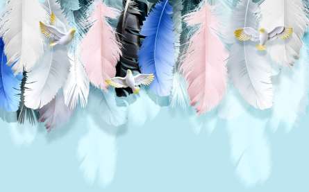 Фотошпалери різнокольорові пір'я Фотошпалери різнокольорові пір'я