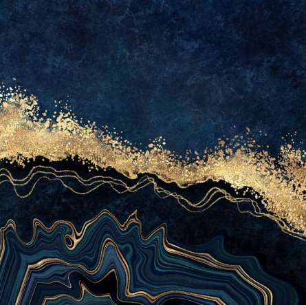 Фотошпалери синій мармур Золотий