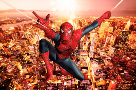 Фотообои Человек паук над городом