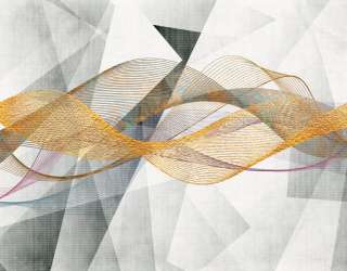 Фотошпалери золоті лінії на геометрії 29268