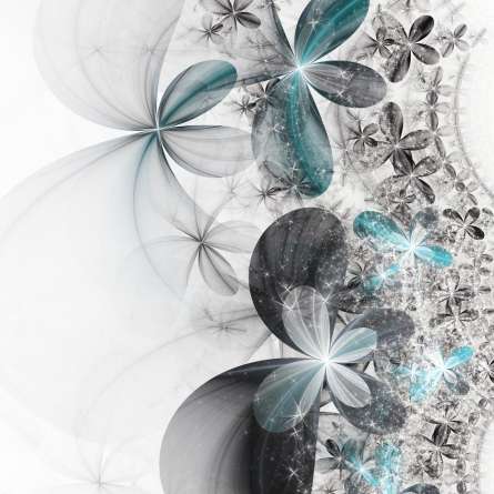 Фотошпалери сіро-бірюзові абстрактні квіти Фотошпалери сіро-бірюзові абстрактні квіти