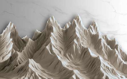 Фотошпалери 3Д гори бежеві з мармуром