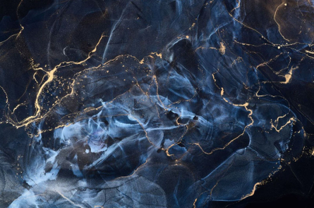 Фотошпалери Темно синій флюїд з золотом Фотошпалери Темно синій флюїд з золотом