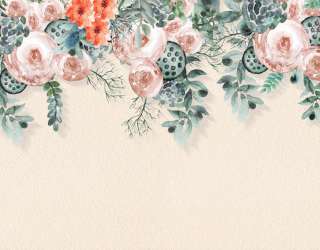 Фотошпалери акварельні квіти зі стелі 29122