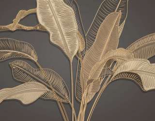 Фотошпалери золоті бананові листя 24946g