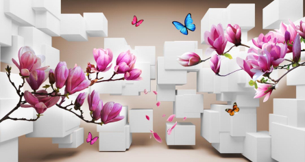 Фотошпалери 3д магнолія Фотошпалери 3д магнолія