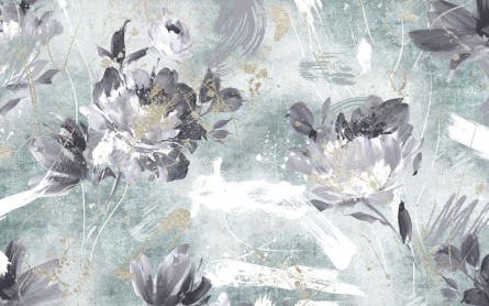 Фотошпалери дизайнерські квіти з бірюзовим золотом. Фотошпалери дизайнерські квіти з бірюзовим золотом.