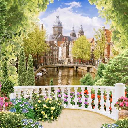 Фотошпалери вид на замок з балкона Фотошпалери вид на замок з балкона