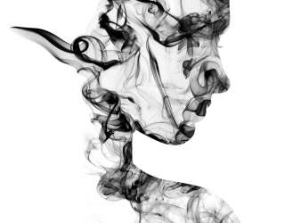 Фотошпалери силует з диму 3д 32153