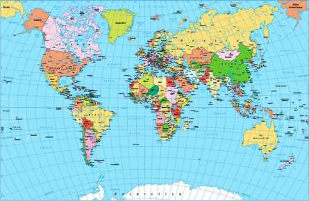 Фотошпалери карта світу Фотошпалери карта світу