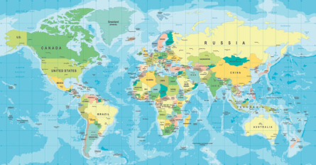 Фотошпалери карта світу в дитячу