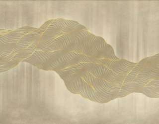 Фотошпалери абстрактні хвилі золоті 31001