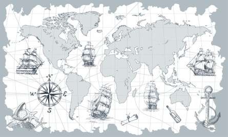 Фотошпалери Сіра ретро карта