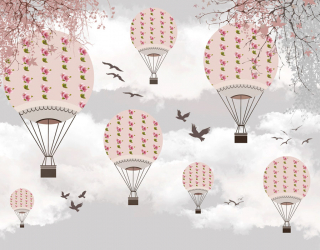 Фотообои Розовые воздушные шары 24080