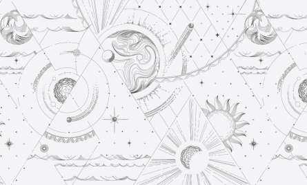 Фотошпалери Східний візерунок в стилі line art Фотошпалери Східний візерунок в стилі line art