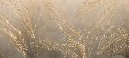 Фотошпалери золоті тропічні листя
