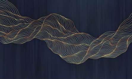 Фотошпалери абстрактні хвилі золоті на синьому тлі Фотошпалери абстрактні хвилі золоті на синьому тлі