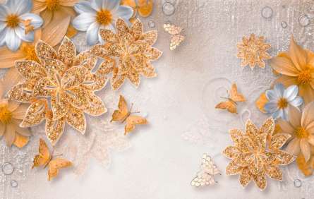 Фотошпалери сучасні 3D Стерео квіти