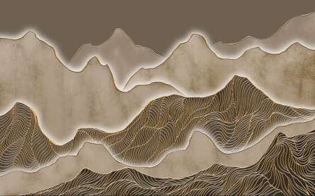 Фотошпалери золоті абстрактні гори Фотошпалери золоті абстрактні гори