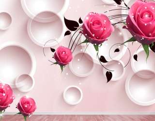 Фотошпалери 3д троянди і кола 23676