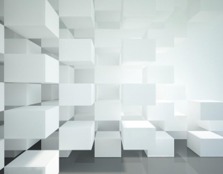 Фотообои Белые объёмные кубы 20488