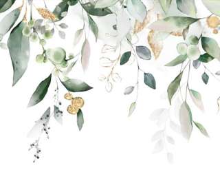 Фотошпалери квіти з золотом 33073