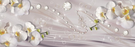 Фотошпалери білі орхідеї на тканини Фотошпалери білі орхідеї на тканини