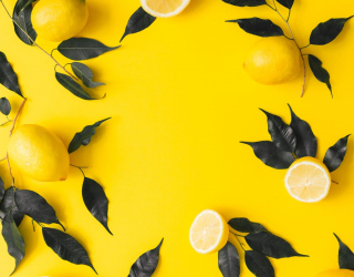 Фотообои желтые с лимоном 21612