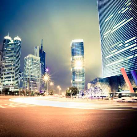 Фотошпалери Вечір багатоповерхівки, світло Фотошпалери Вечір багатоповерхівки, світло