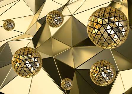 Фотошпалери Золоті сфери 3д