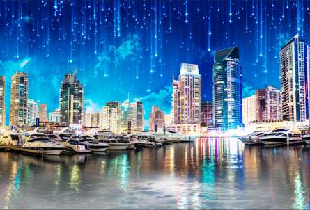 Фотошпалери Сучасний місто у вогнях