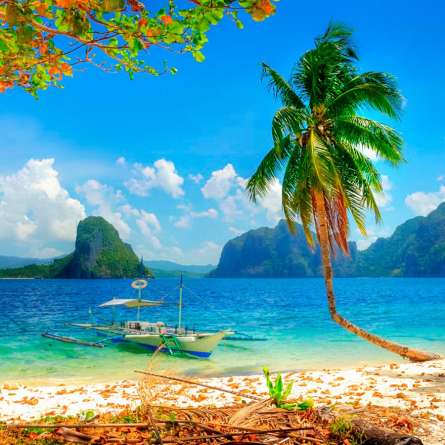 Фотошпалери Човен пришвартована Фотошпалери Човен пришвартована