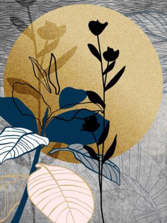 Фотообои Ветви с золотом