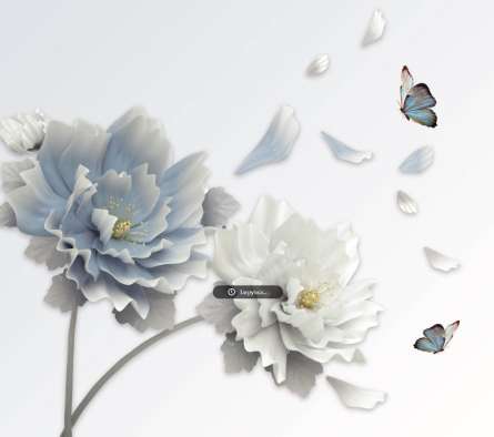 Фотошпалери Блакитні квіти 3д