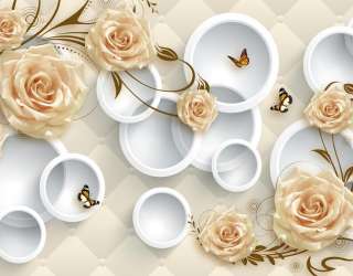 Фотошпалери Жовті троянди 3д 22157