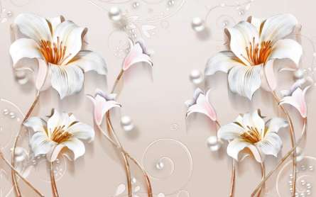 Фотошпалери сучасні 3D Стерео квіти