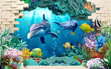 Фотошпалери 3D морські мешканці