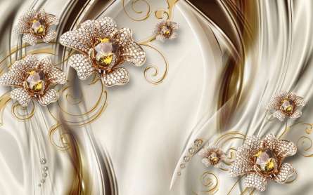 Фотошпалери Золоті брошки 3д Фотошпалери Золоті брошки 3д