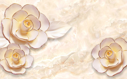 Фотообои Керамические 3d цветы