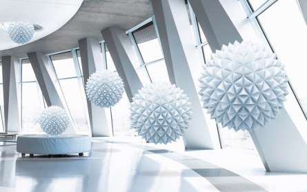 Фотообои Сферы 3д в комнате